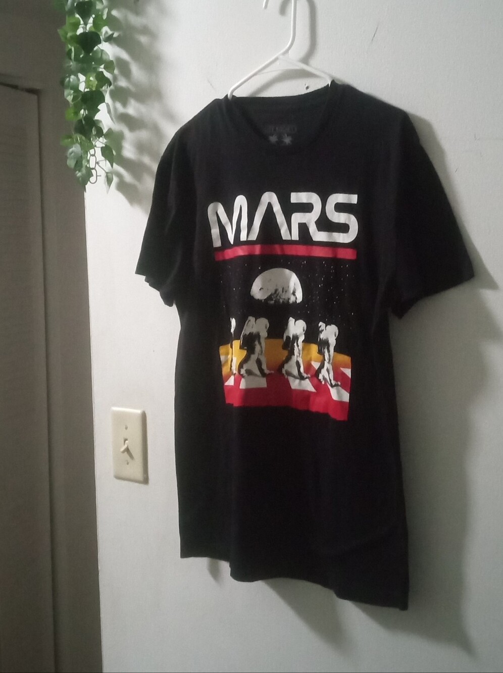 riot society Black 'MARS' Astronaut Graphic Tee with Red and Yellow Accents
